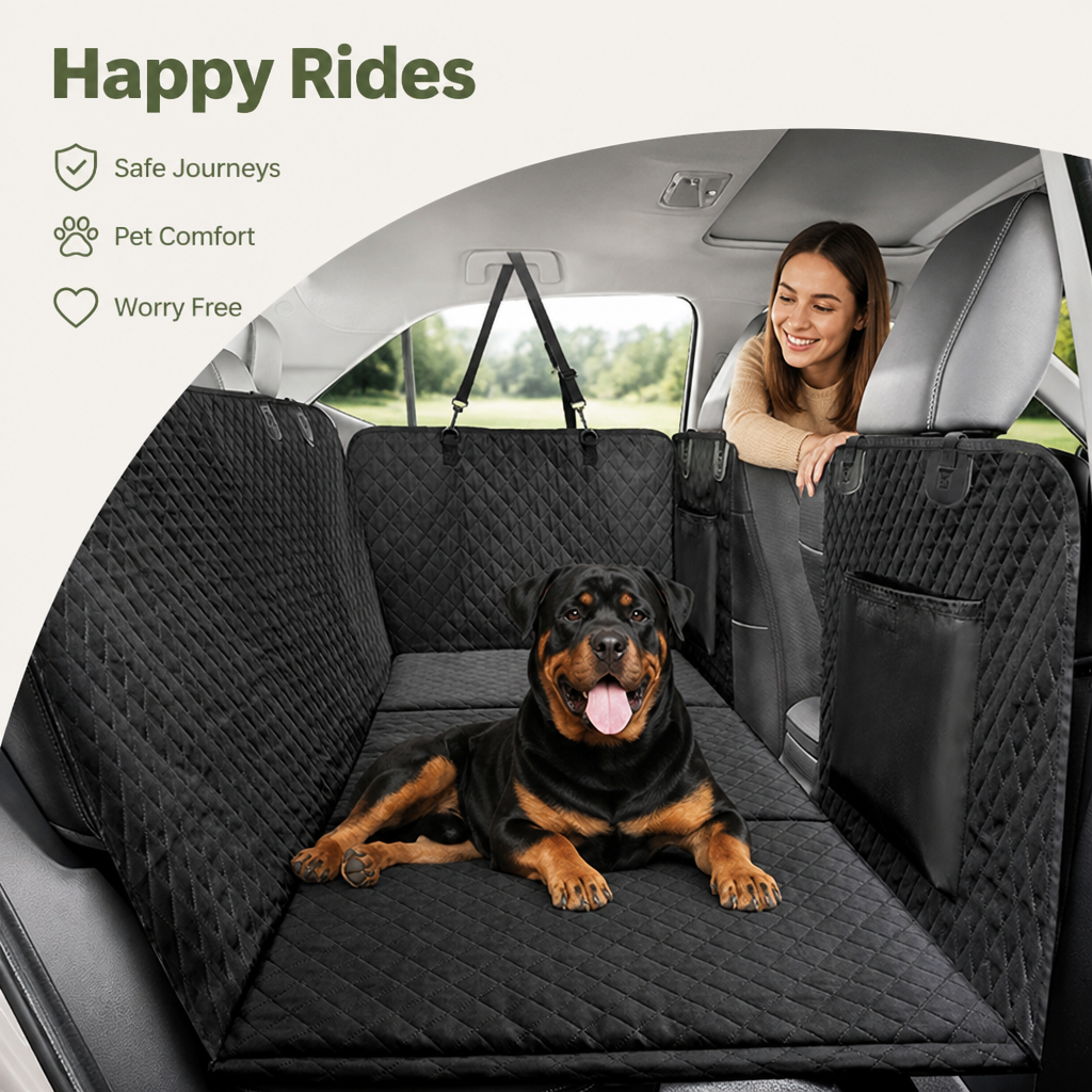DogBedHouse Detachable Hard-Bottom & Waterproof Back Seat Extender