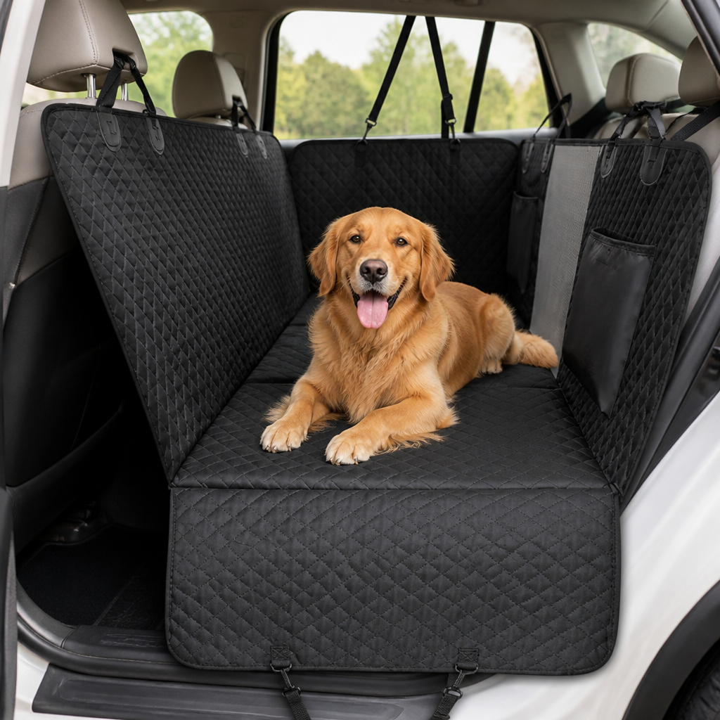 DogBedHouse Detachable Hard-Bottom & Waterproof Back Seat Extender