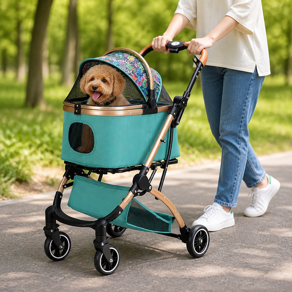 DogBedHouse Detachable Vehicle-Mounted Lightweight & Foldable Pet Stroller