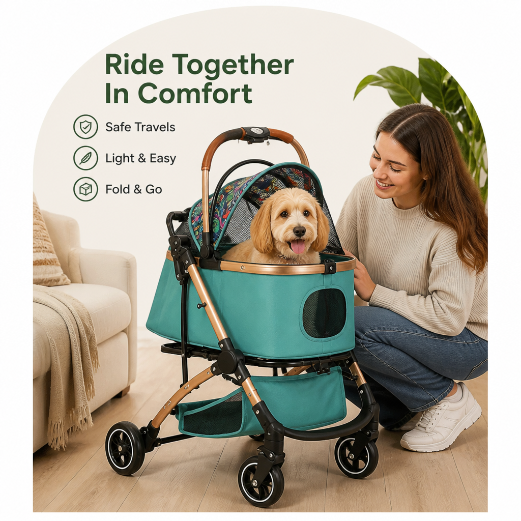 DogBedHouse Detachable Vehicle-Mounted Lightweight & Foldable Pet Stroller