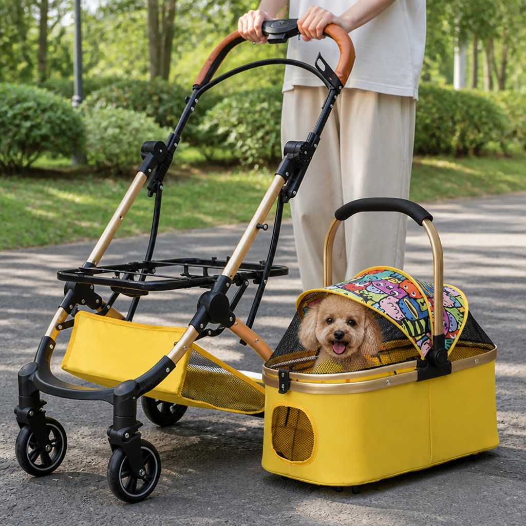 DogBedHouse Detachable Vehicle-Mounted Lightweight & Foldable Pet Stroller