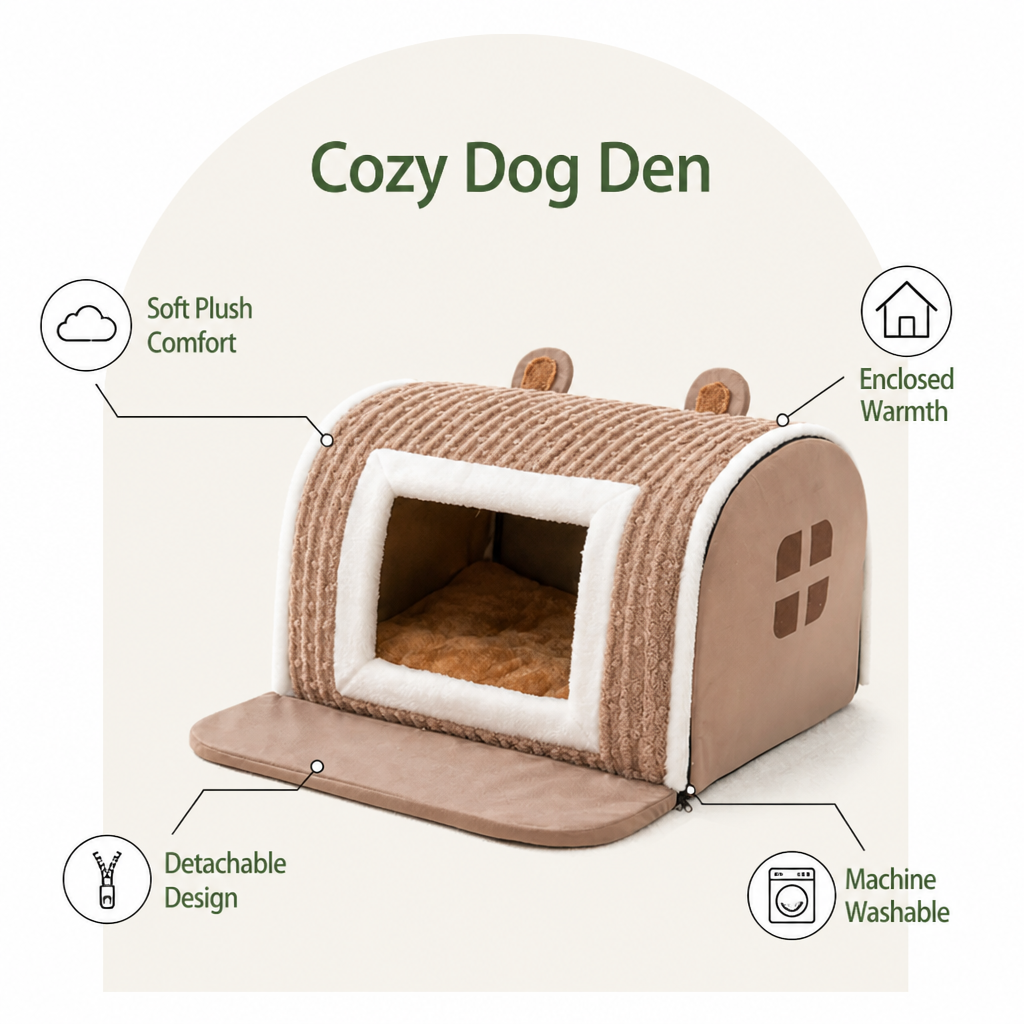 DogBedHouse Detachable Washable Coral Velvet & PP Cotton Kennel Mat
