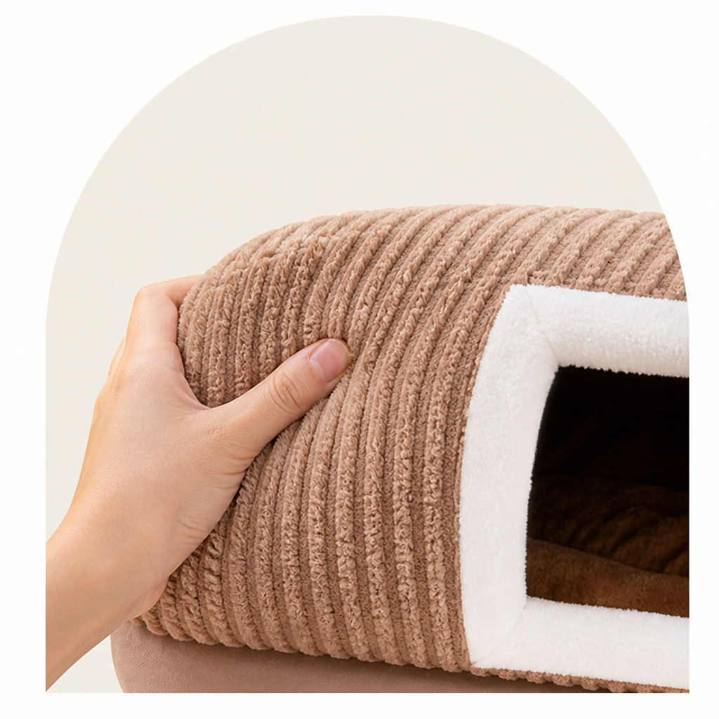 DogBedHouse Detachable Washable Coral Velvet & PP Cotton Kennel Mat