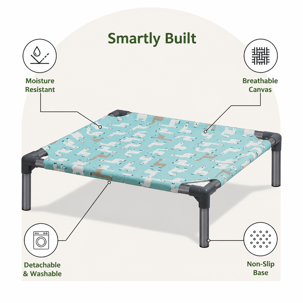 DogBedHouse Detachable & Washable Raised Hammock Bed