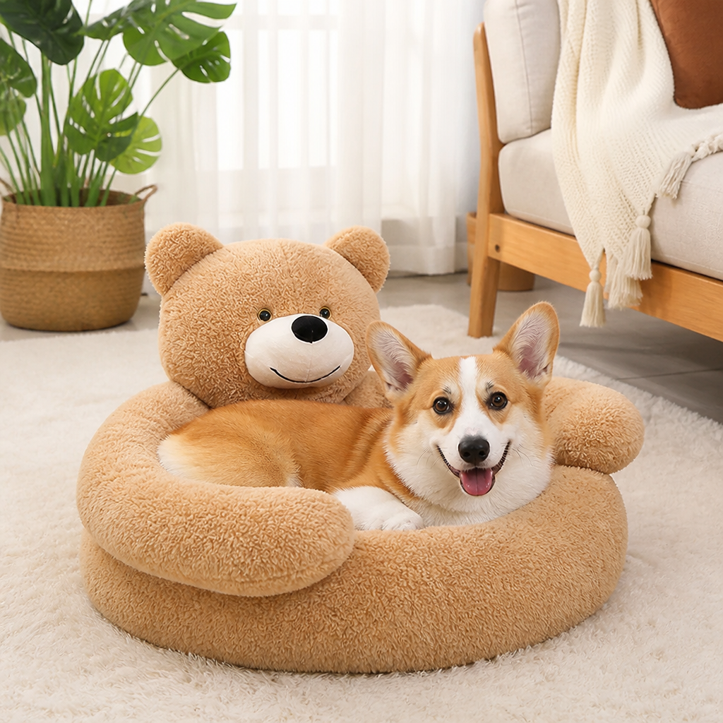 DogBedHouse Donut Plush & Washable Dog Sofa Bed