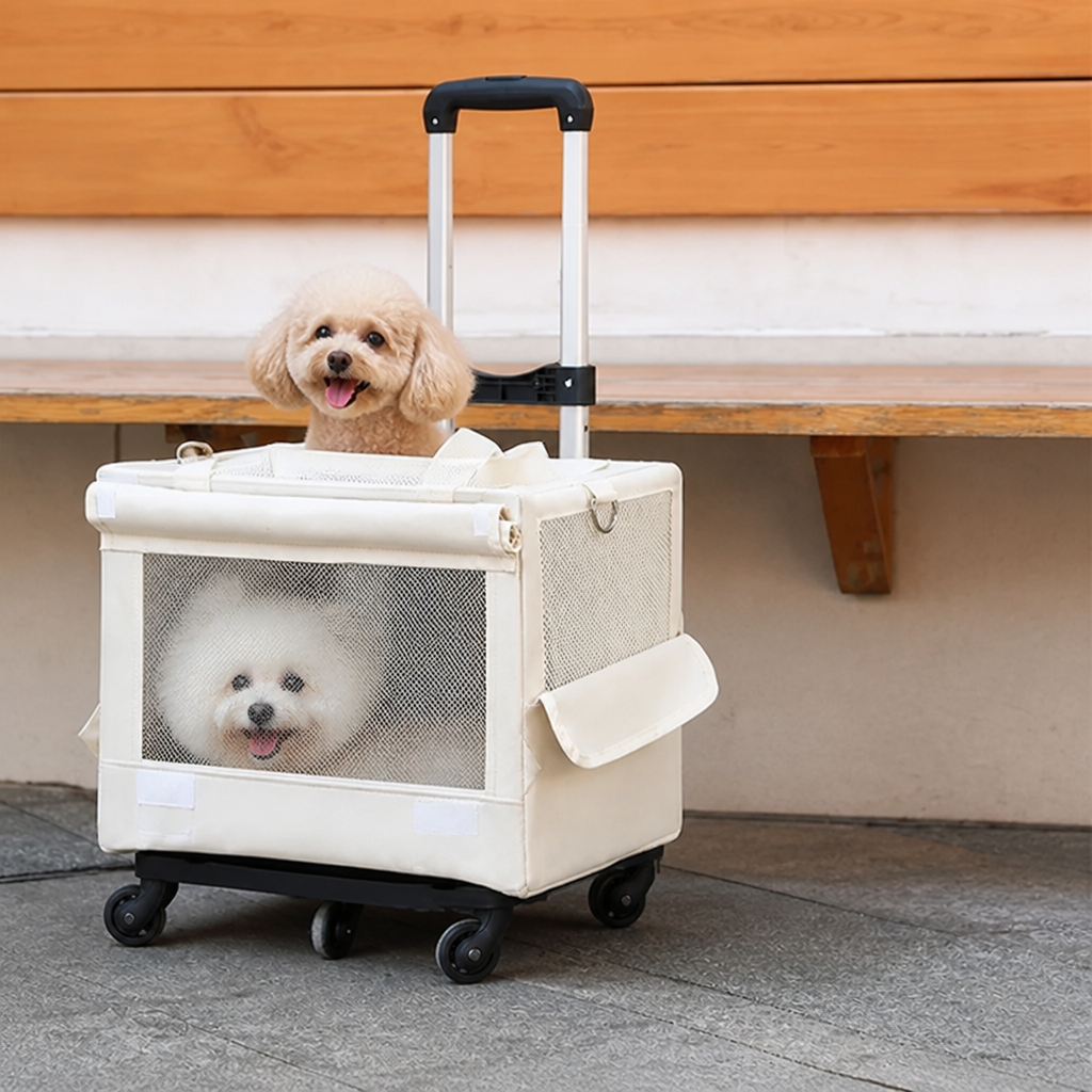 DogBedHouse Double-Decker Convertible Wheeled Travel Carrier