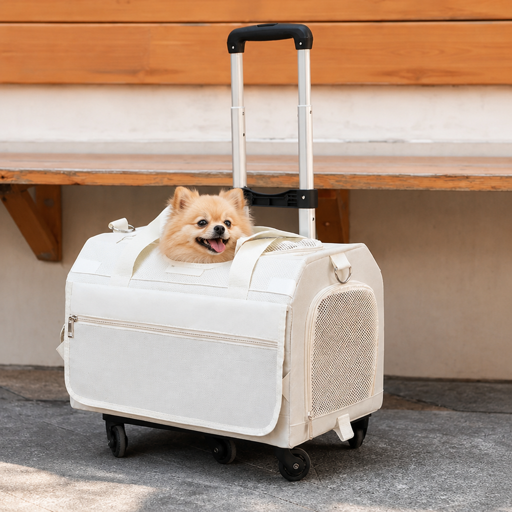 DogBedHouse Double-Decker Convertible Wheeled Travel Carrier