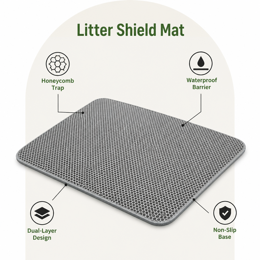DogBedHouse Double-Layer Honeycomb & Waterproof Cat Litter Mat
