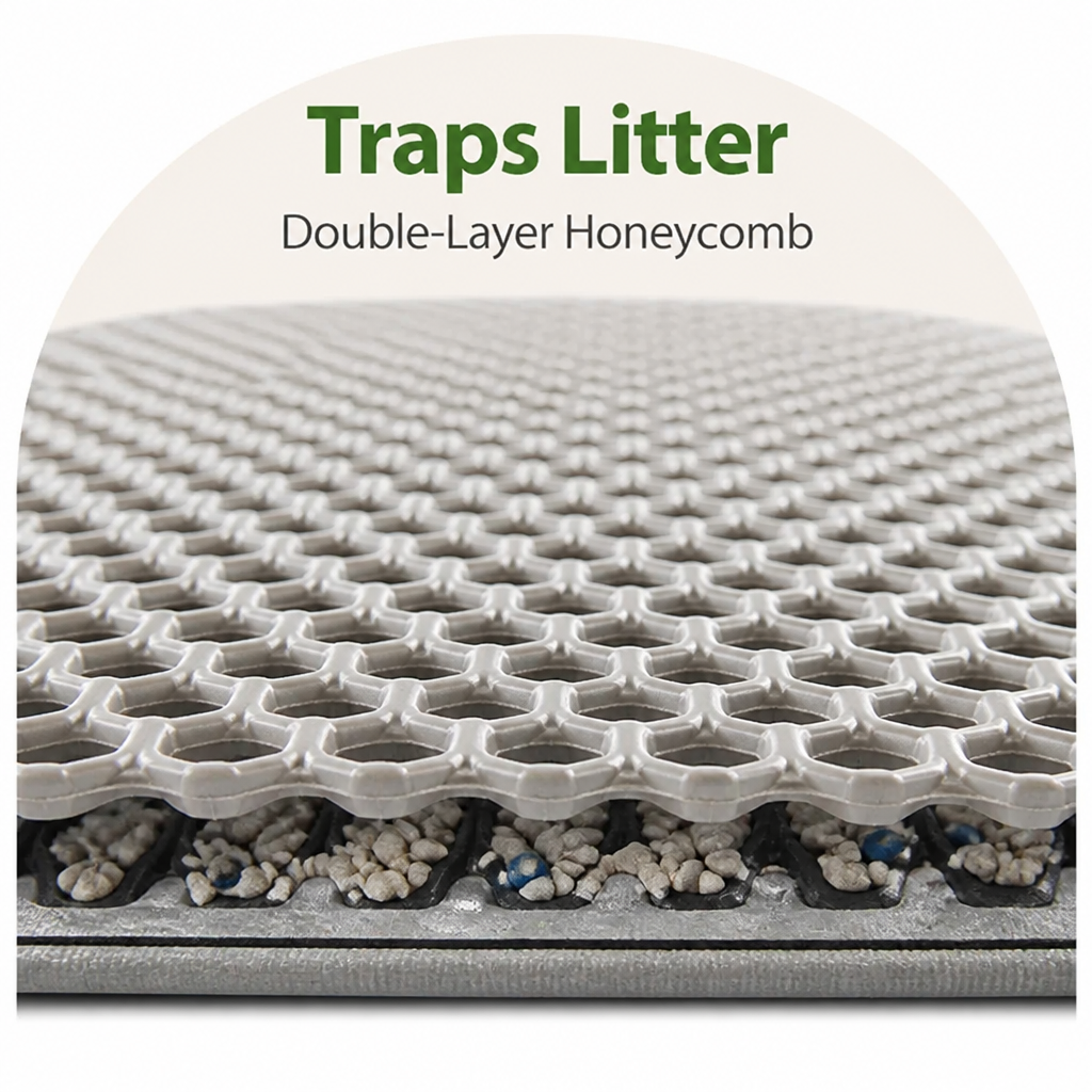 DogBedHouse Double-Layer Honeycomb & Waterproof Cat Litter Mat