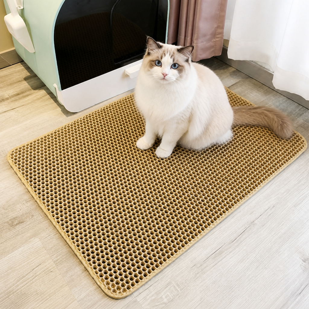 DogBedHouse Double-Layer Honeycomb & Waterproof Cat Litter Mat