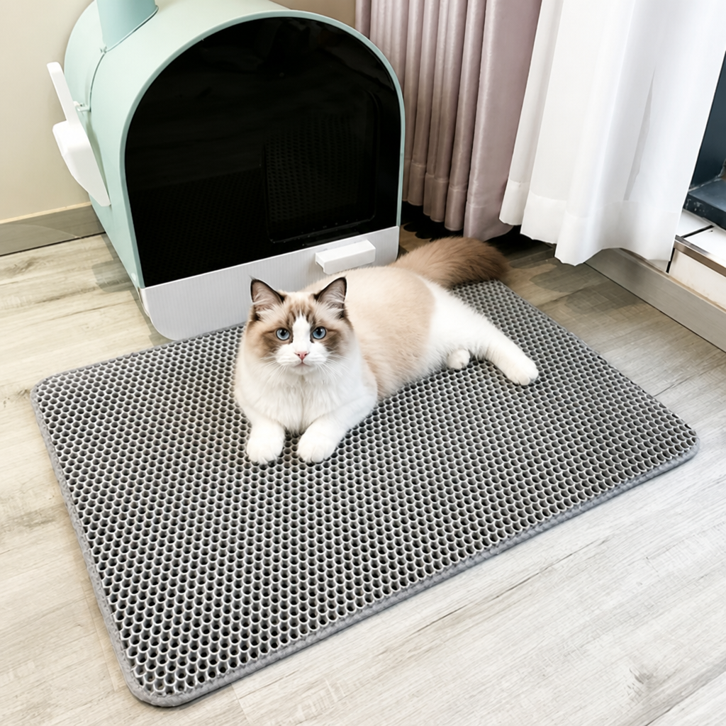 DogBedHouse Double-Layer Honeycomb & Waterproof Cat Litter Mat