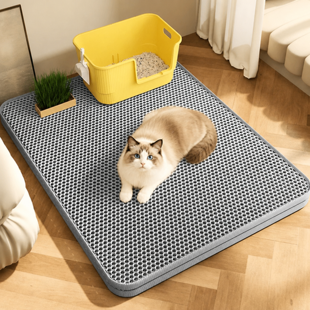 DogBedHouse Double-Layer Honeycomb Waterproof & Non-Slip Cat Litter Mat