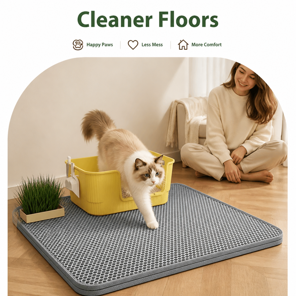 DogBedHouse Double-Layer Honeycomb Waterproof & Non-Slip Cat Litter Mat