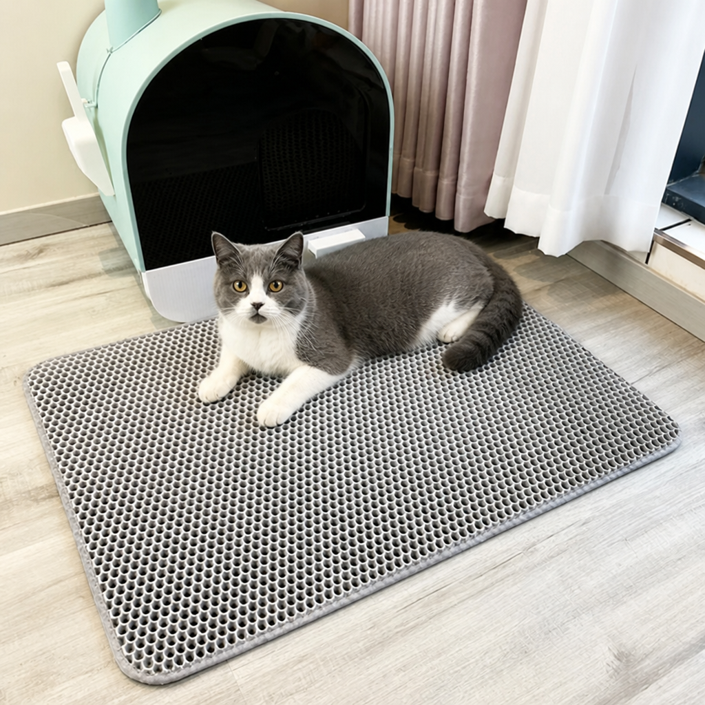 DogBedHouse Double-Layer Honeycomb Waterproof & Non-Slip Cat Litter Mat