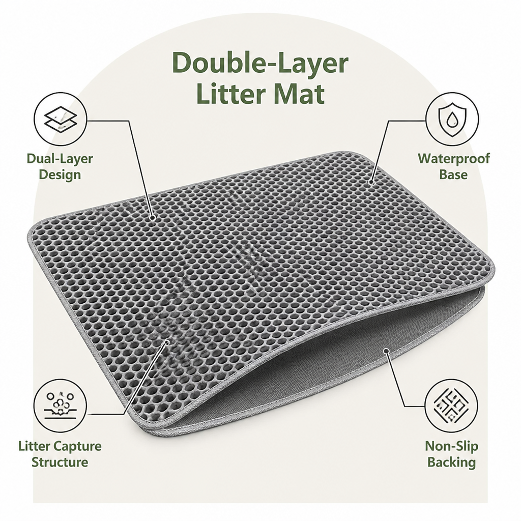 DogBedHouse Double-Layer Sand Trap & Non-Slip Litter Mat