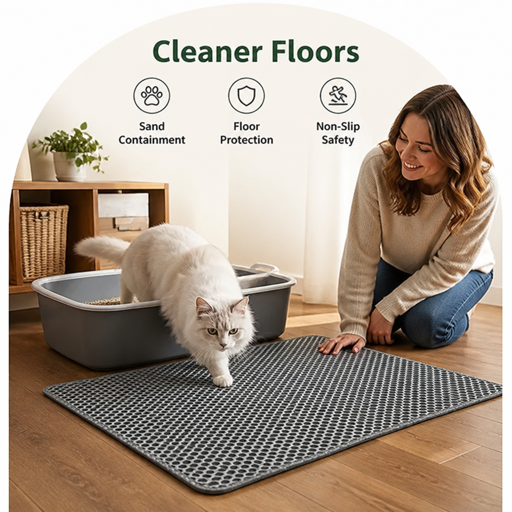 DogBedHouse Double-Layer Sand Trap & Non-Slip Litter Mat