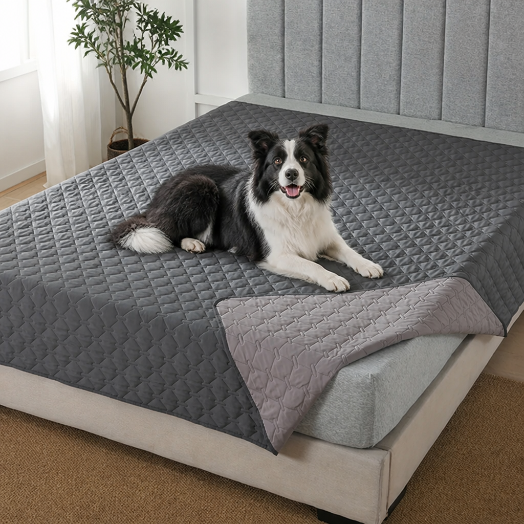 DogBedHouse Double-Sided Waterproof & Reversible Plaid Sofa & Bed Cover (Machine Washable)