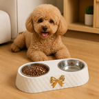 DogBedHouse Double Stainless Steel & Non-Slip Feeding Bowl