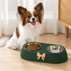 DogBedHouse Double Stainless Steel & Non-Slip Feeding Bowl