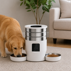 DogBedHouse Dual-Bowl WiFi & Button Pet Feeder