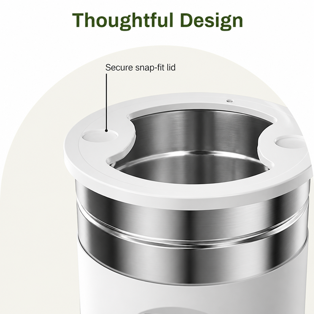 DogBedHouse Dual-Bowl WiFi & Button Pet Feeder