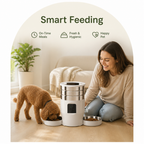 DogBedHouse Dual-Bowl WiFi & Button Pet Feeder