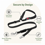 DogBedHouse Dual-Safety Shock-Absorbing Dog Car Seat Belt (Adjustable 16-26 in)