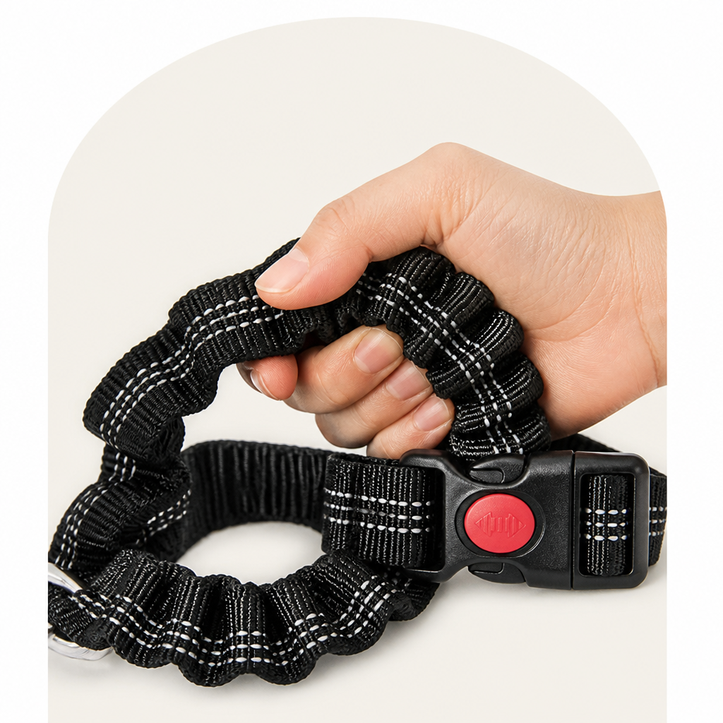 DogBedHouse Dual-Safety Shock-Absorbing Dog Car Seat Belt (Adjustable 16-26 in)