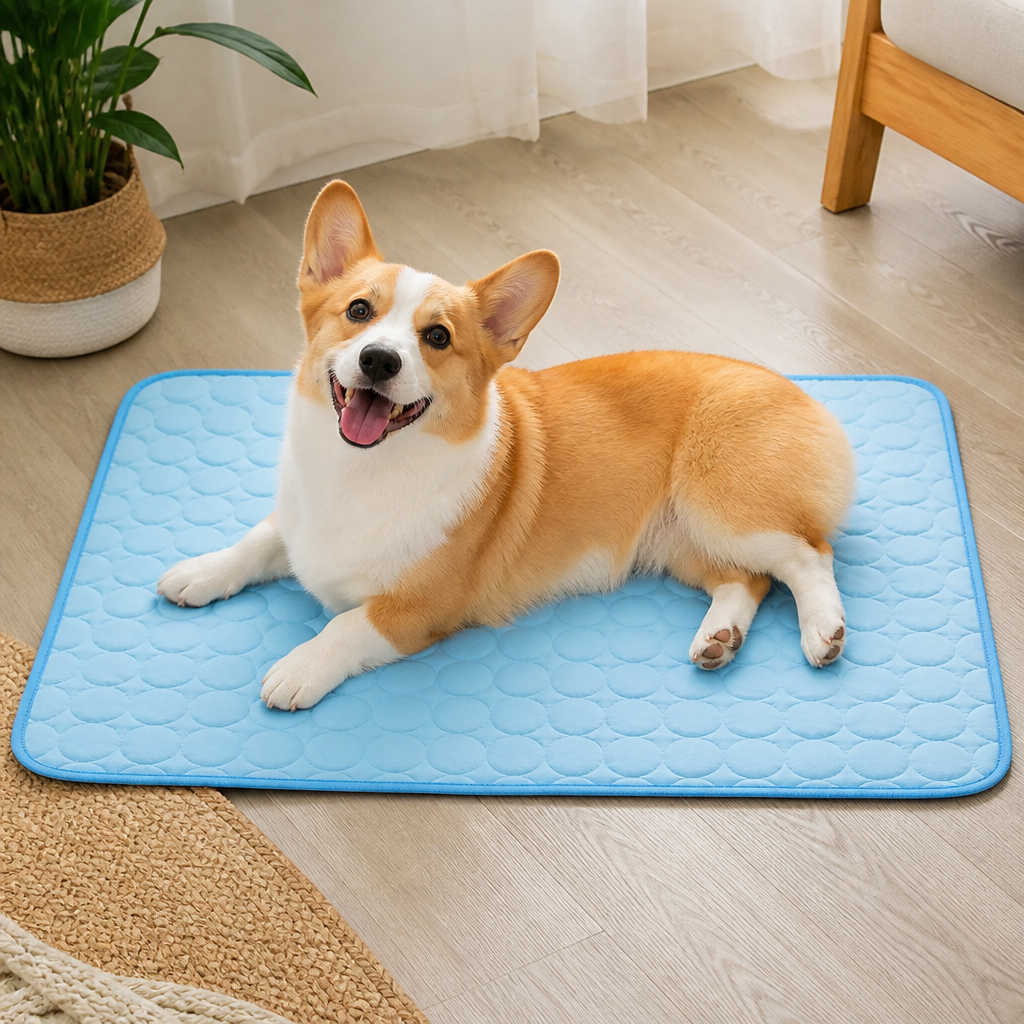 DogBedHouse Dual-Sided Ice Silk & Breathable Mesh Cooling Mat (Machine Washable)