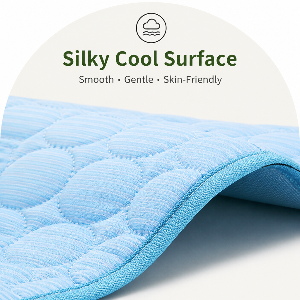 DogBedHouse Dual-Sided Ice Silk & Breathable Mesh Cooling Mat (Machine Washable)