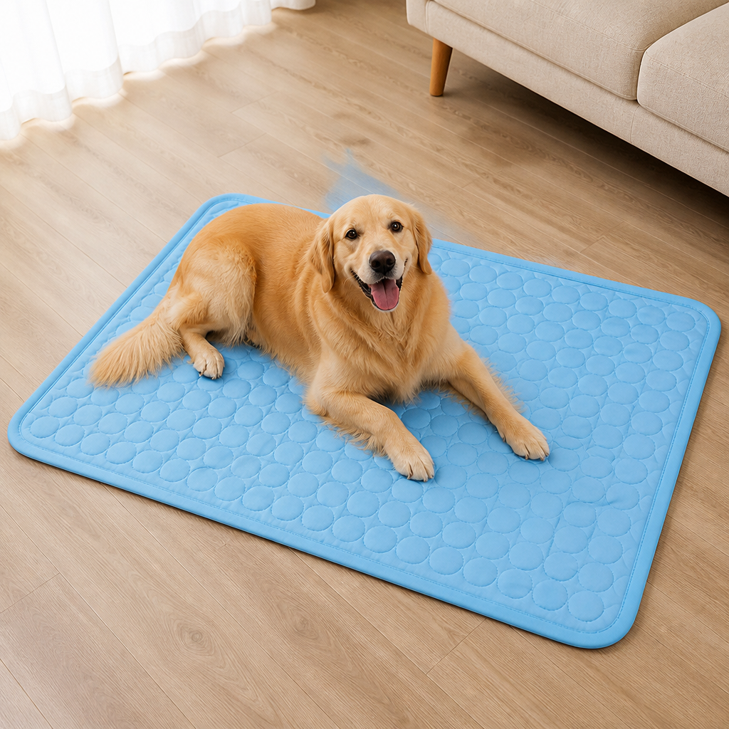 DogBedHouse Dual-Sided Ice Silk & Breathable Mesh Cooling Mat (Machine Washable)