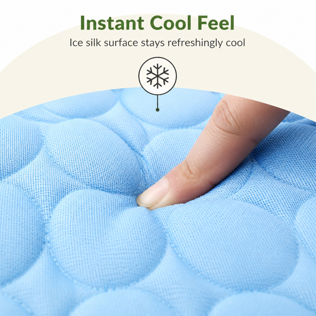 DogBedHouse Dual-Sided Ice Silk Cooling Pet Mat (Machine Washable)