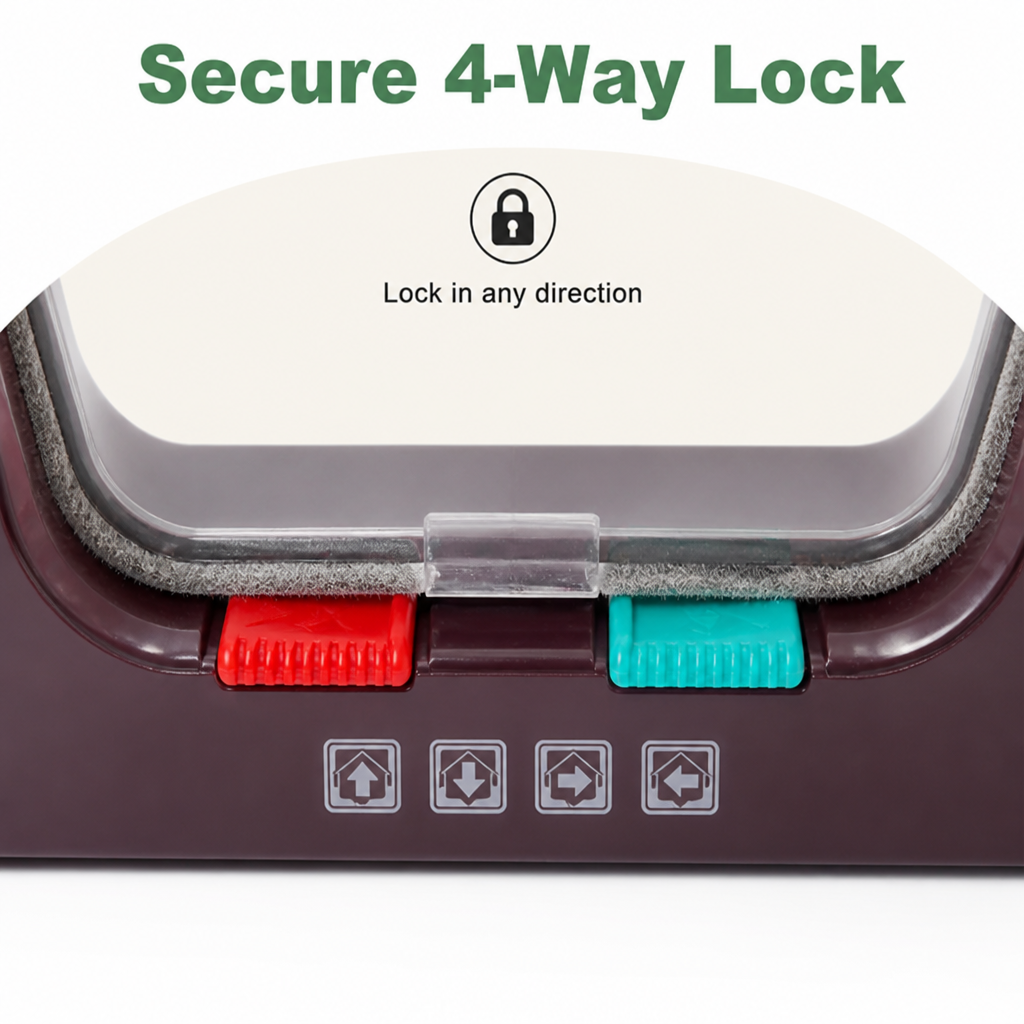 DogBedHouse Durable ABS & 4-Way Security Lock Pet Door (Door/Wall Mount)