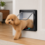 DogBedHouse Durable ABS Plastic & 4-Way Lock Cat & Small Dog Door