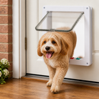 DogBedHouse Durable ABS Plastic & 4-Way Lock Cat & Small Dog Door