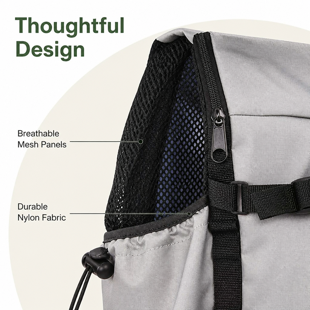 DogBedHouse Durable Nylon & Breathable Mesh Dog Carrier Backpack