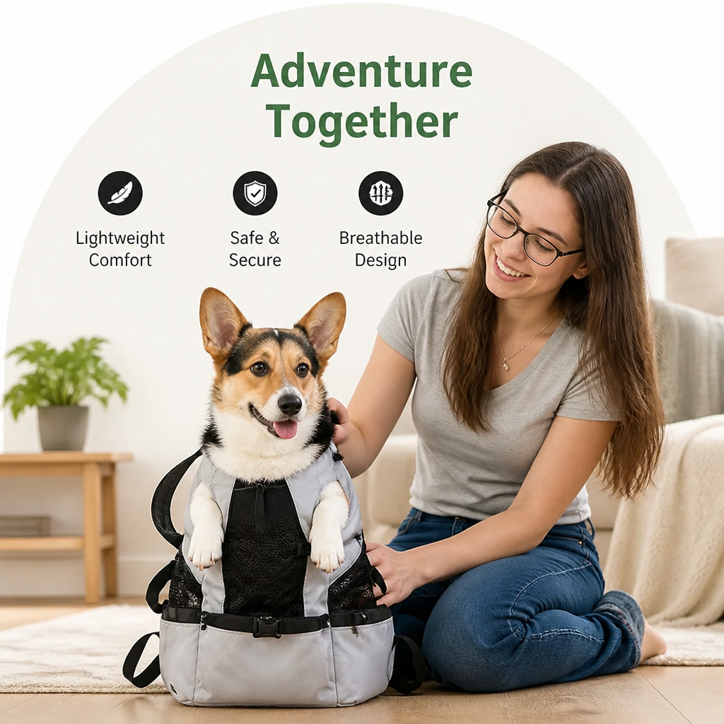DogBedHouse Durable Nylon & Breathable Mesh Dog Carrier Backpack