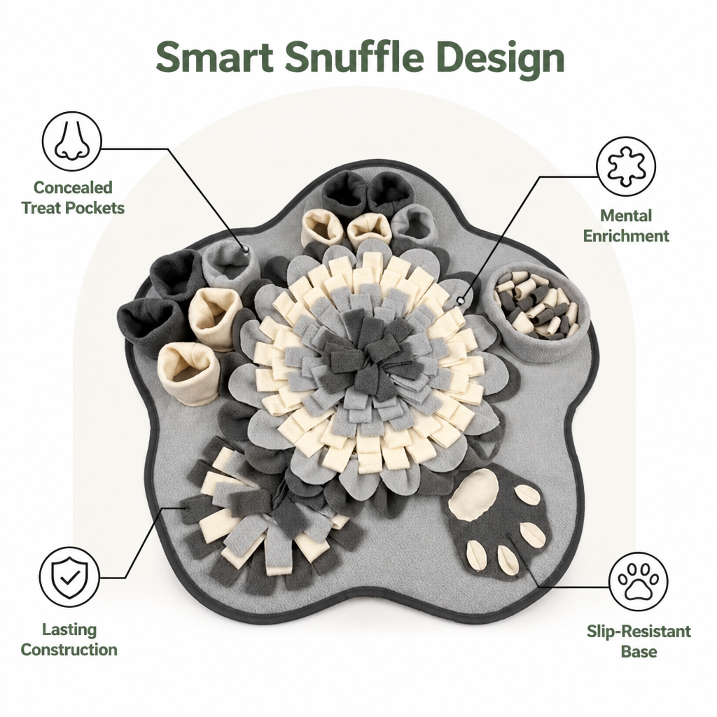 DogBedHouse Durable Polyester Interactive Slow-Feed Dog Snuffle Mat
