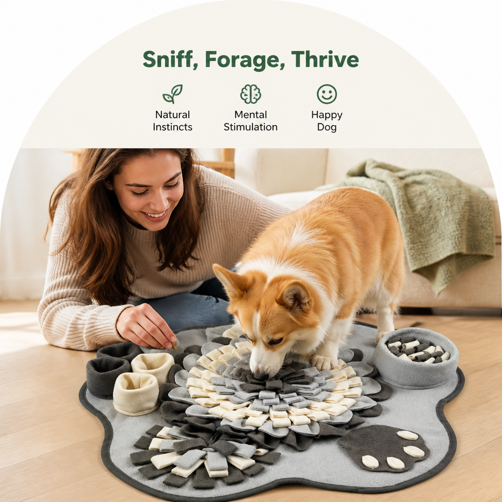 DogBedHouse Durable Polyester Interactive Slow-Feed Dog Snuffle Mat