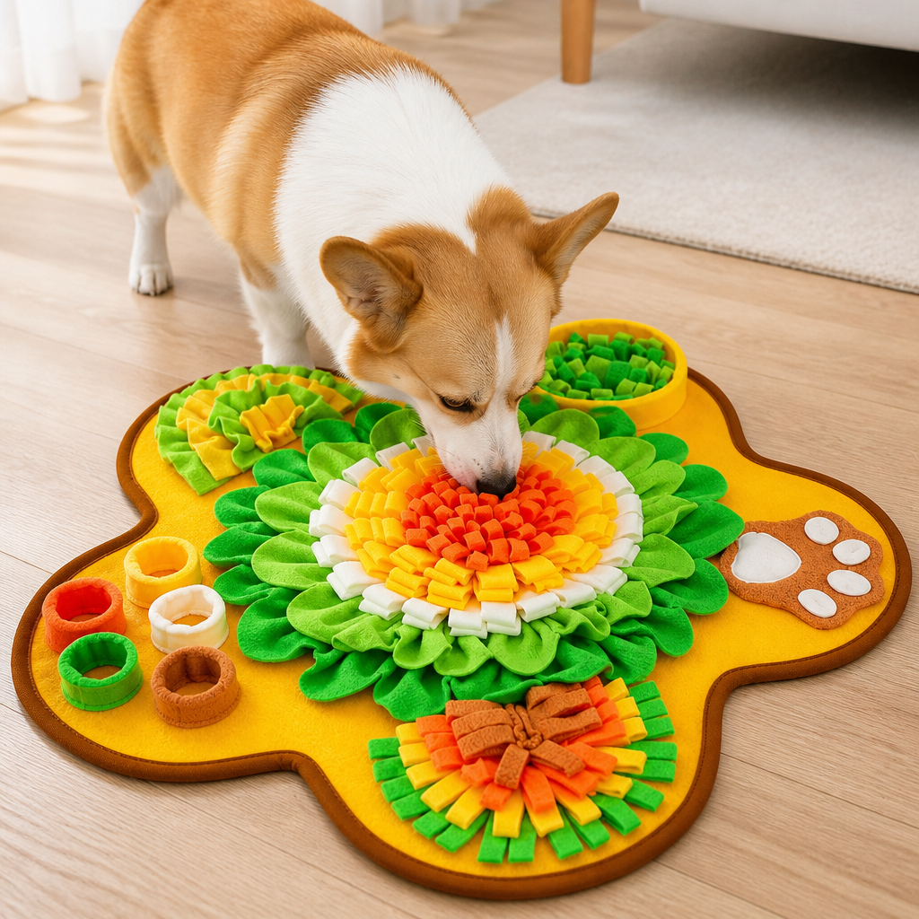 DogBedHouse Durable Polyester Interactive Slow-Feed Dog Snuffle Mat