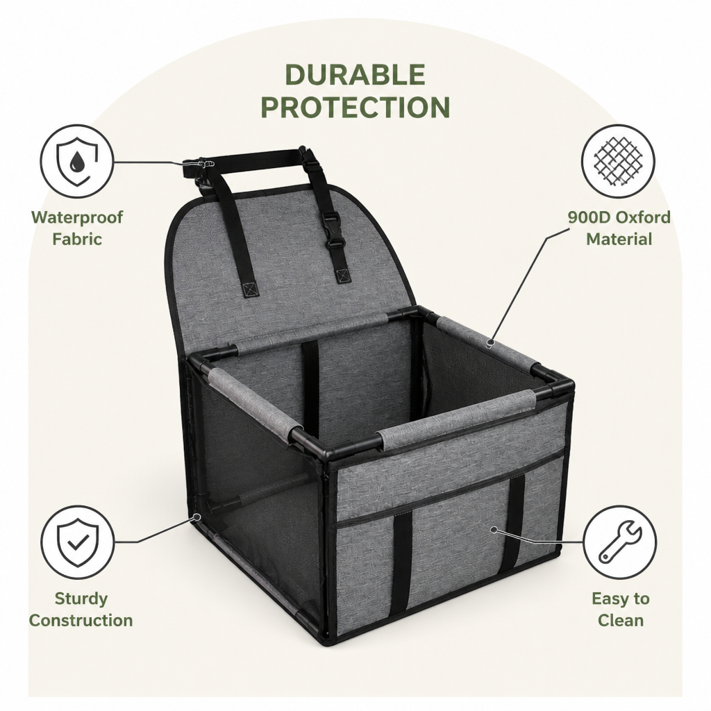 DogBedHouse Durable Waterproof 900D Oxford Dog Car Seat Cover (Small/Medium Dogs)