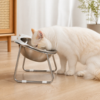DogBedHouse Elevated 15° Tilt Stainless Steel Cat Bowl