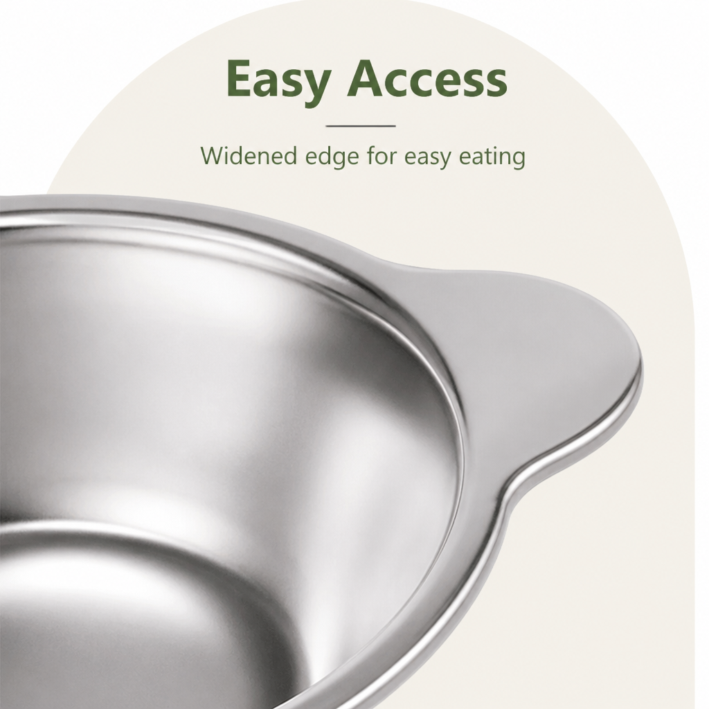 DogBedHouse Elevated 15° Tilt Stainless Steel Cat Bowl