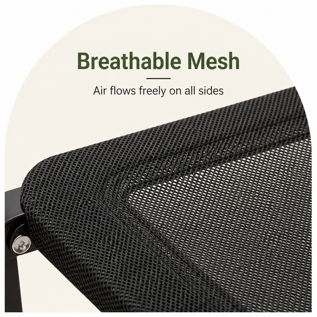 DogBedHouse Elevated Breathable Mesh Dog Bed (Foldable Canopy)