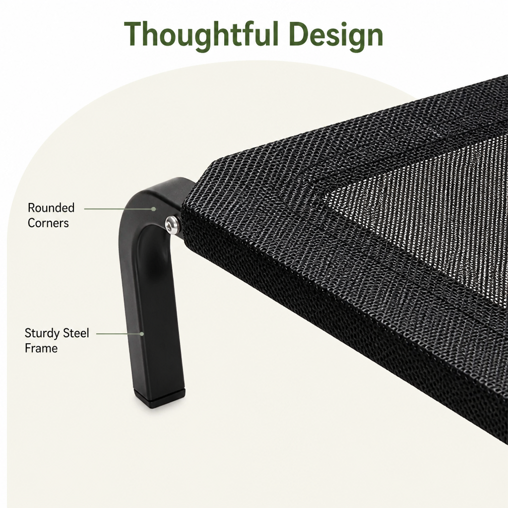 DogBedHouse Elevated Breathable Mesh Dog Bed (Foldable Canopy)