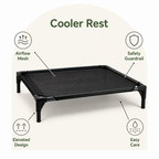 DogBedHouse Elevated Breathable Mesh Dog Bed (Guardrail)