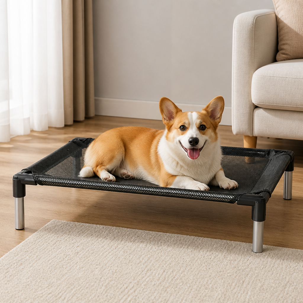 DogBedHouse Elevated Breathable Mesh Dog Bed (Guardrail)