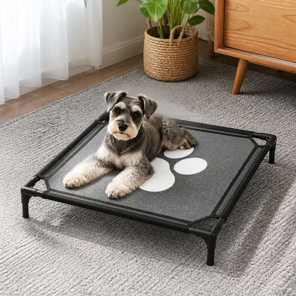 DogBedHouse Elevated Breathable Mesh Dog Bed (Guardrail)