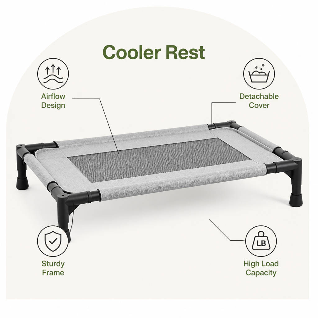 DogBedHouse Elevated Breathable Mesh Pet Bed (Removable Cover)