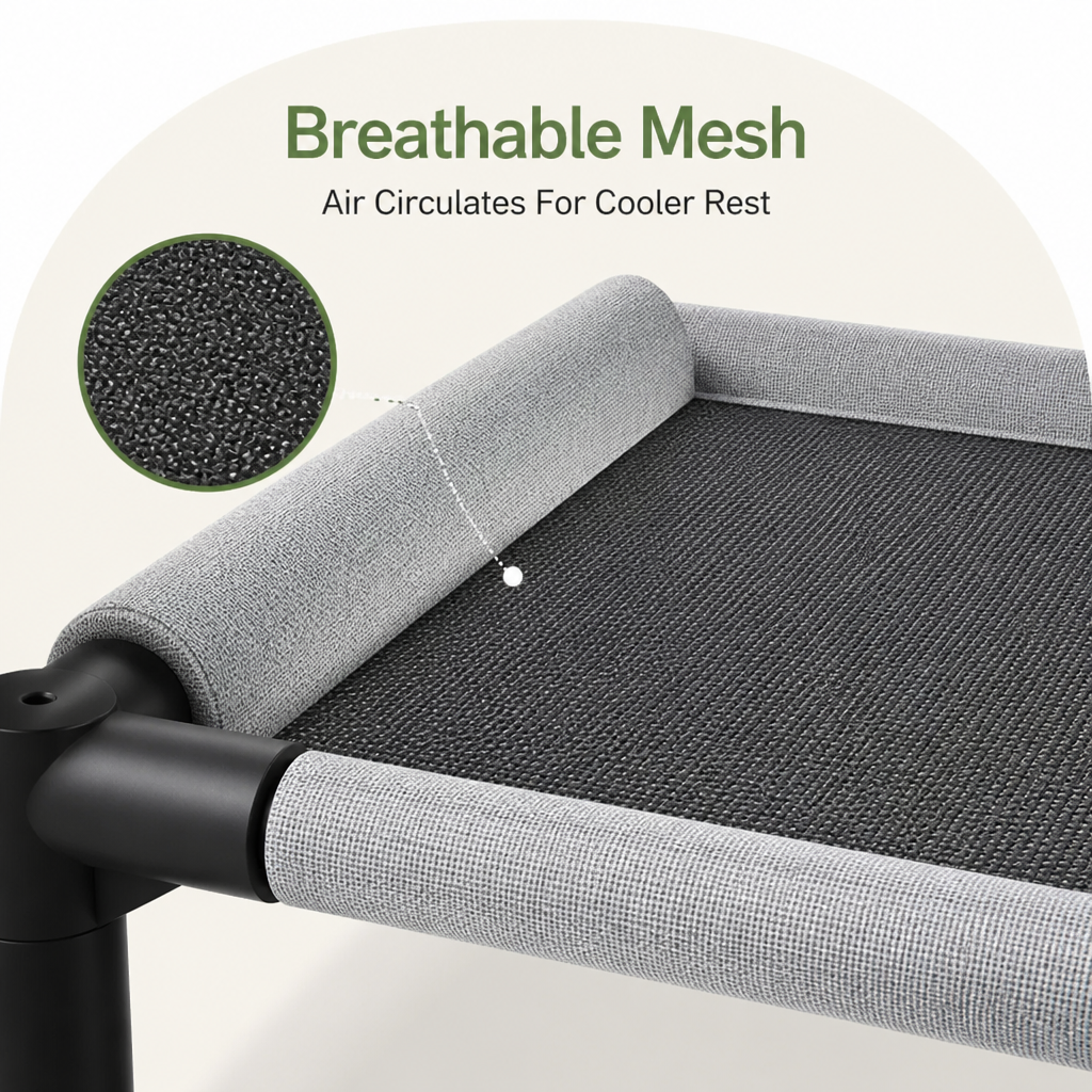 DogBedHouse Elevated Breathable Mesh Pet Bed (Removable Cover)